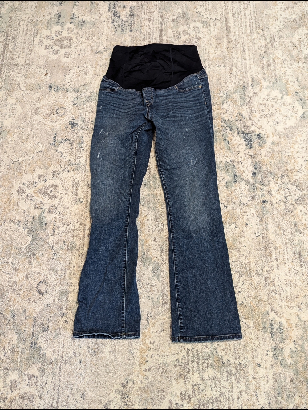 Isabel Maternity by Ingrid & Isabel Dark Blue Flare Jeans with Black Panel